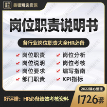 公司员工岗位职责企业任职招聘人力资源说明书HR要求模板部门岗位