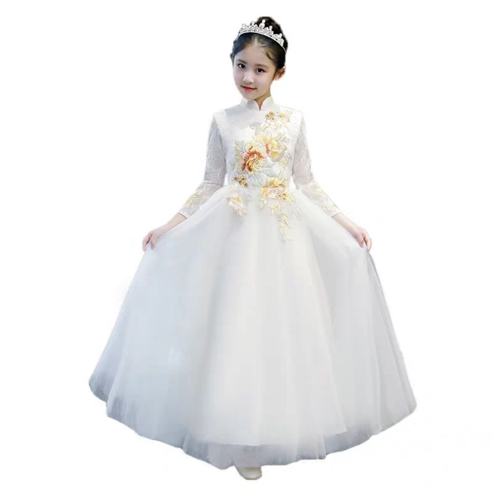 新款儿童礼服公主裙花童婚纱裙蓬蓬裙女童小主持人礼服钢琴演出服