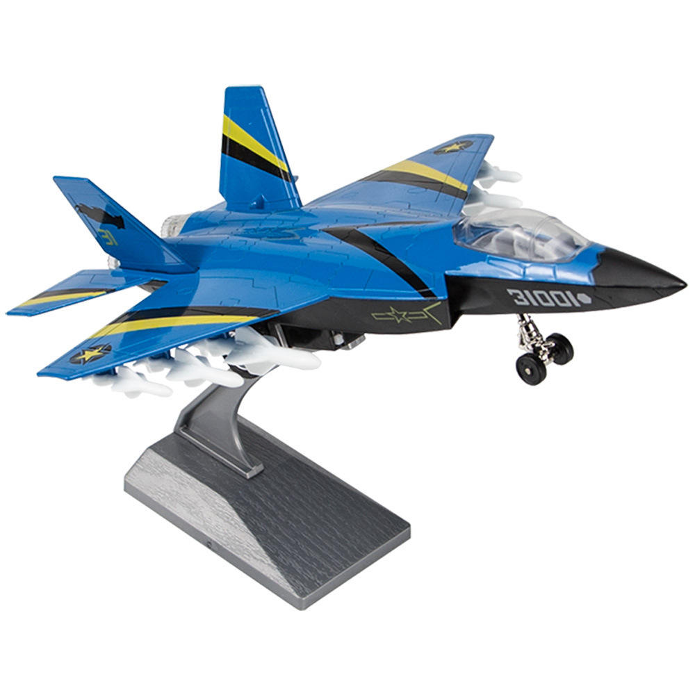 仿真歼击机j-31合金声光飞机模型儿童中国军事航空战斗机回力玩具