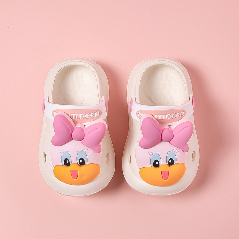 Xiaolumili Summer Cute Cartoon Slippers Bear Outdoor Hole Shoes Boys and Girls Soft Bottom Children's Sandals