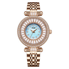 外贸新款大表盘手表钢带 时尚镶钻防水石英表 女士手表防水的正品