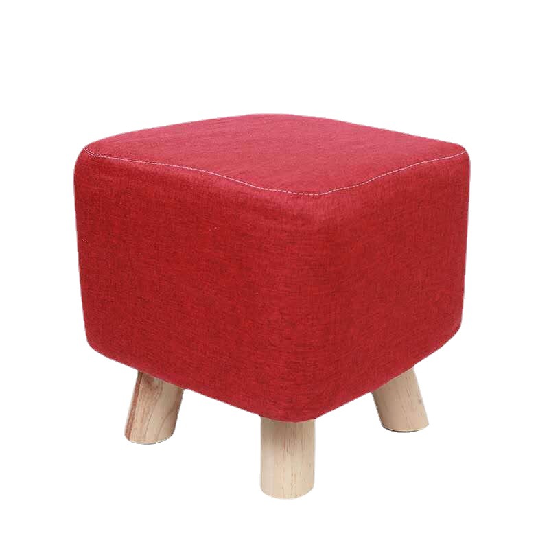 Creative Solid Wood Small Stool Cartoon Living Room Sofa Stool Fabric Shoe Changing Stool Simple Low Stool Household Small Stool Wholesale