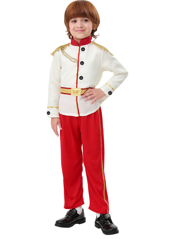 童话故事帅气迷人的白马王子装扮男孩万圣节舞台儿童演出表演服装