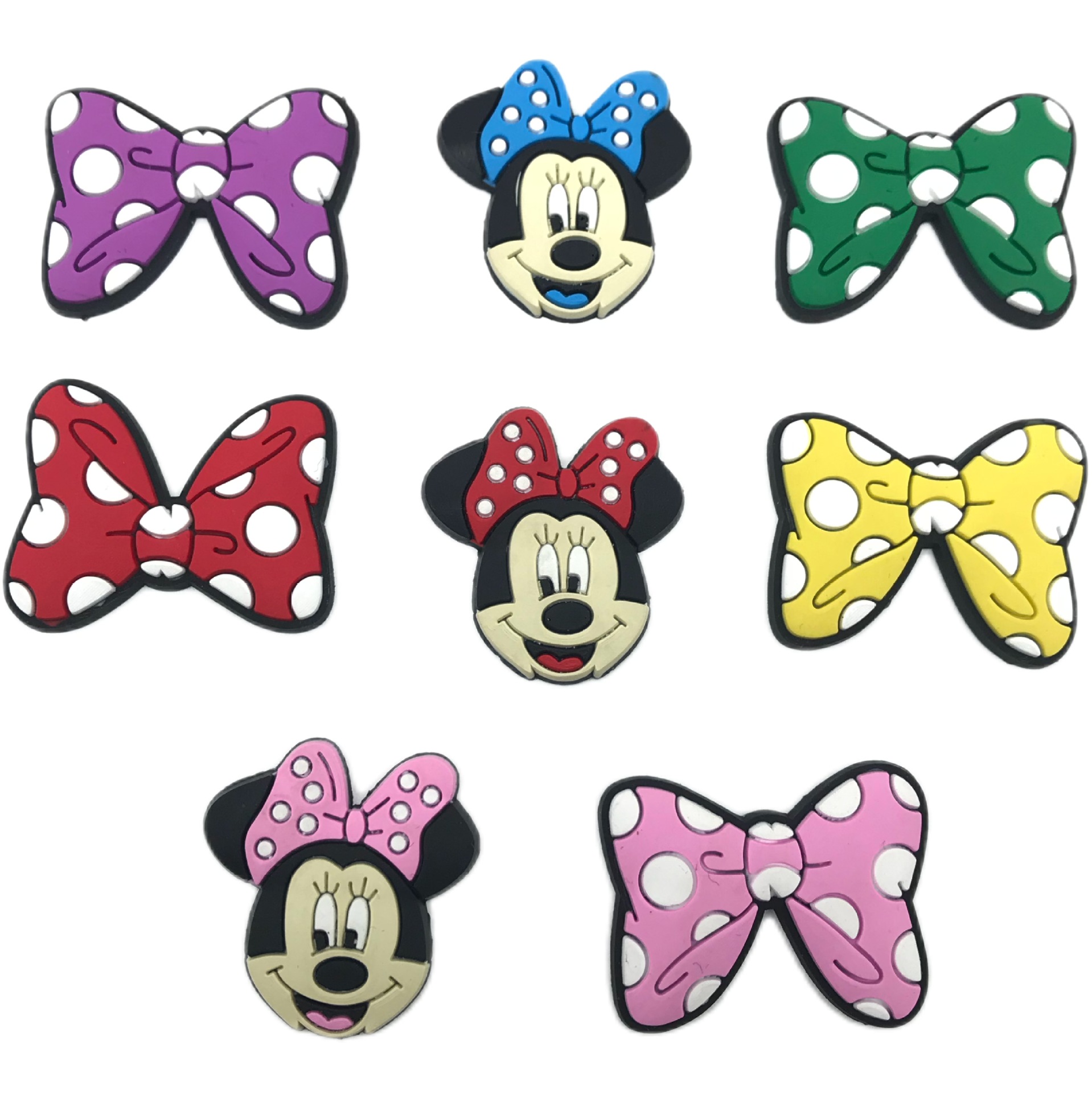 蝴蝶结diy配件米奇洞洞鞋鞋花鞋扣配饰pvc软胶跨境花园鞋装饰扣潮