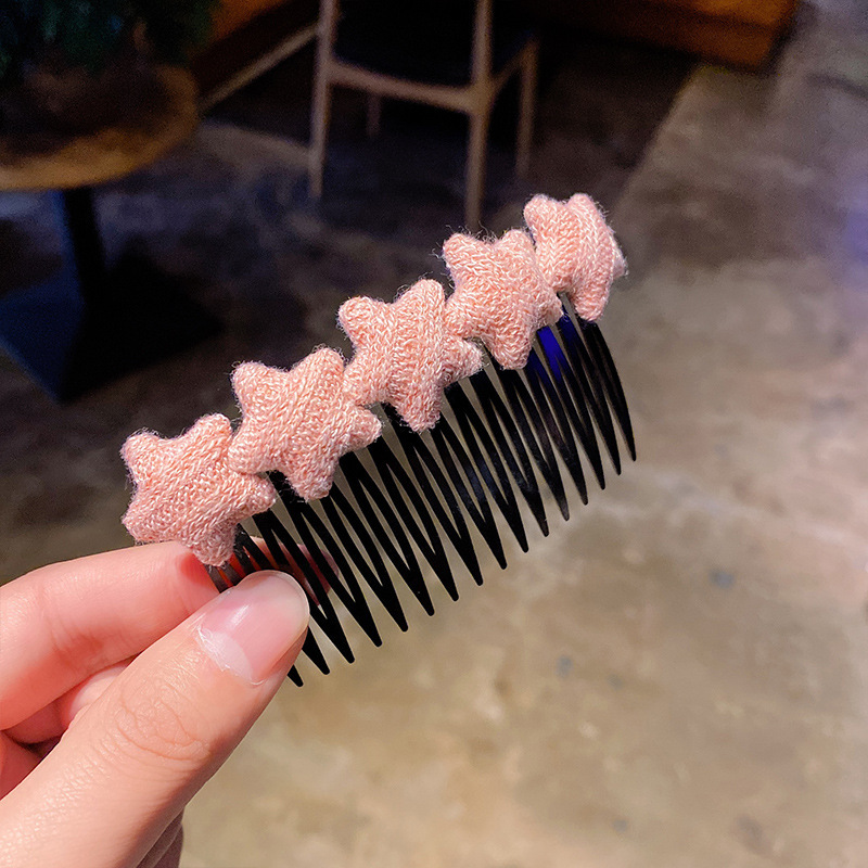 Plush Barrettes Back Head Hair Comb Hair Comb Hairpin Side Broken Hair Organize Fantastic Korean Hair Accessories Female Non-Slip Headgear