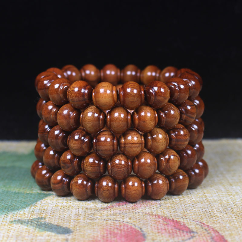 印尼大叶黄花梨灯笼珠佛珠手串 男女手链流行文玩饰品厂家批发