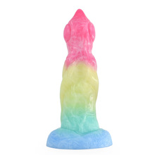耀彩新款外贸跨境假阳具液态硅胶阴茎自慰器肛塞女用情趣两性玩具