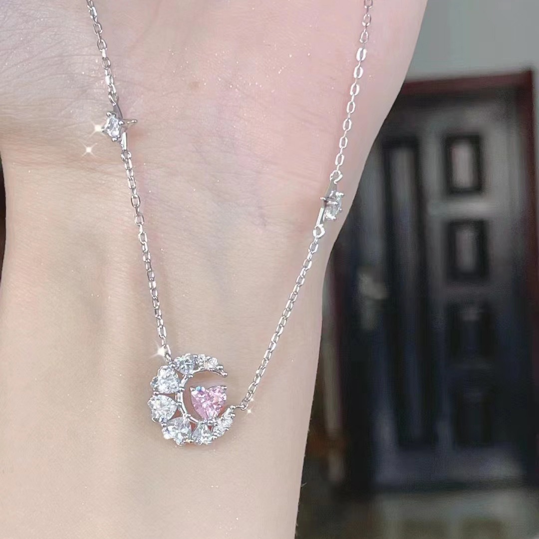 白铜幻梦心月项链女款小众轻奢锁骨链饰品生日礼物送女友直播批发