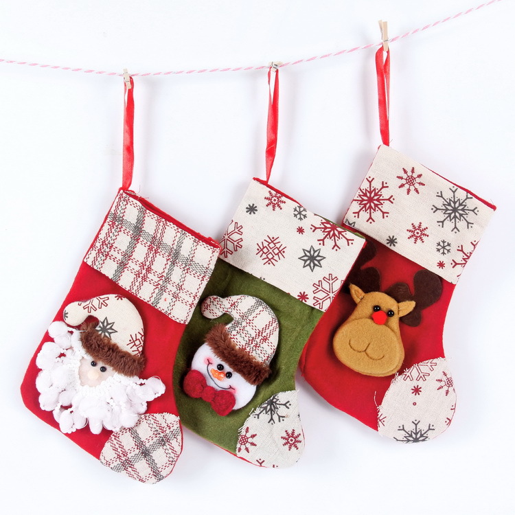 Christmas Decoration Supplies Little Socks Christmas Stockings Christmas Gift Bag Candy Bag Christmas Tree Snowman Decoration Pendant