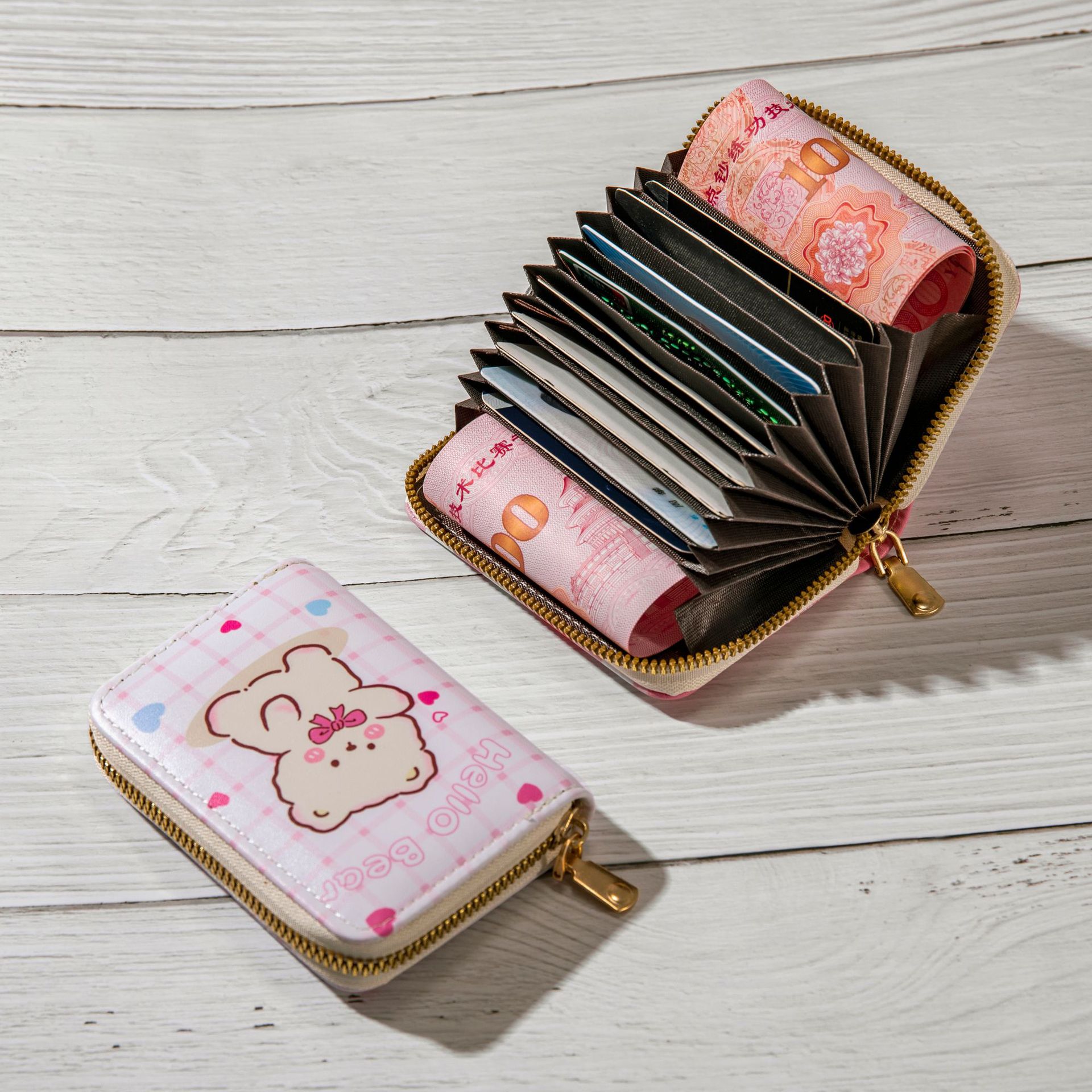 Zipper Card Holder Female Multiple Card Slots Anti-Degaussing 2023 New Cute Cartoon Bank Card Credit Card Coin Purse