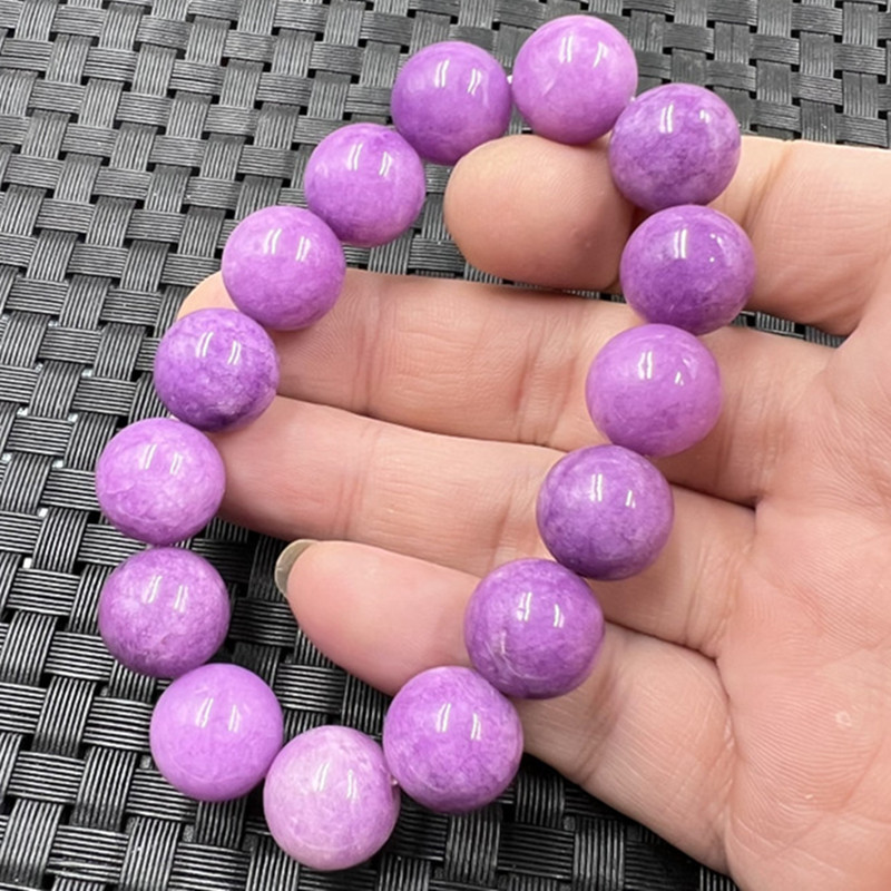 紫罗兰圆珠手链 14毫米石英岩玉手链紫色玉石手链玉手串批发-阿里巴巴