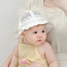 婴儿渔夫帽夏季薄款小月龄婴幼儿遮阳帽女宝宝外出防晒太阳盆帽子