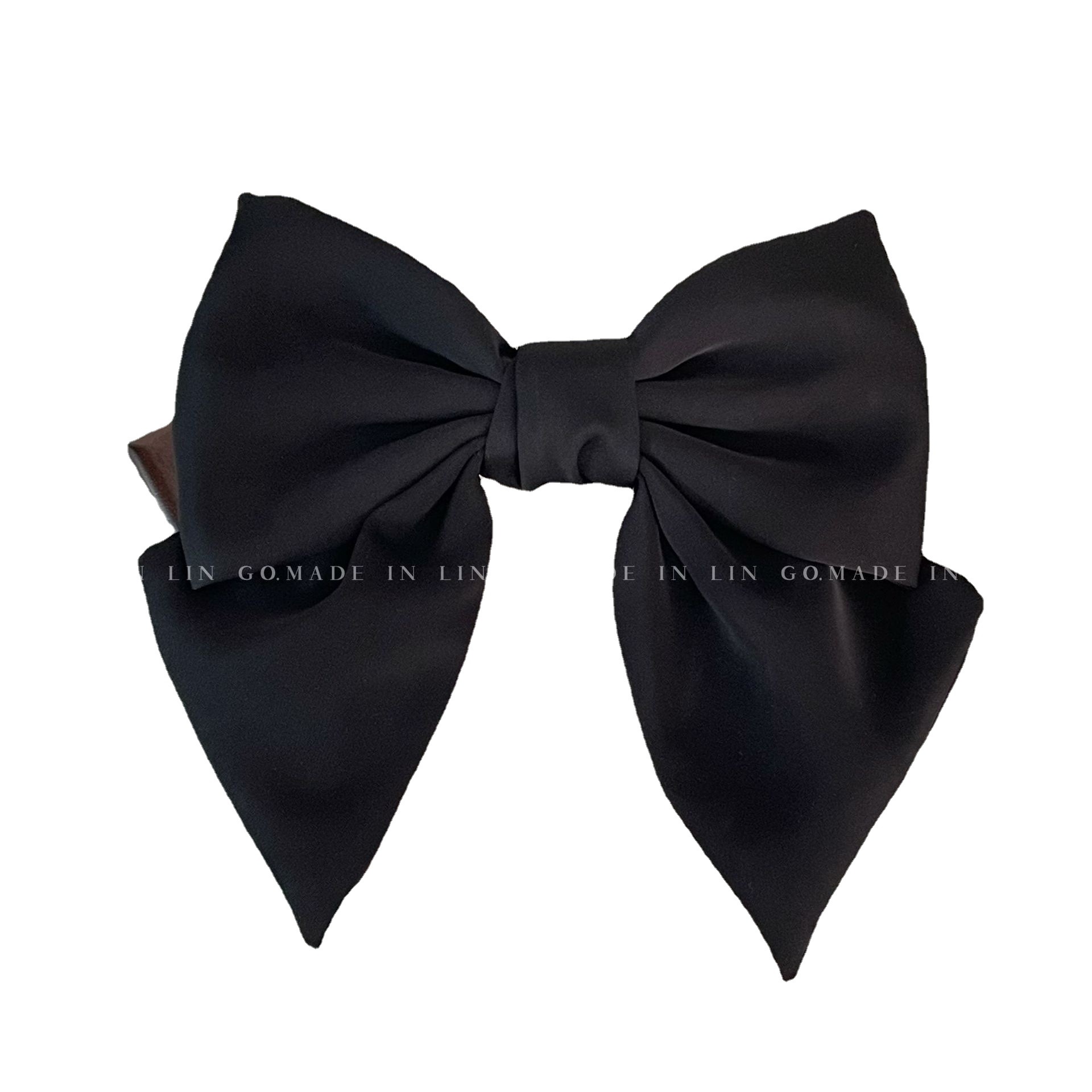 Satin Big Bow Headwear Spring Clip High-Grade Clip Black Back Head Barrettes Korean Internet Celebrity Hair Accessories for Women