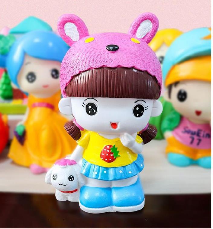 儿童彩绘画搪胶陶瓷摆地摊耐摔陶瓷娃娃批发白坯非石膏涂鸦模具