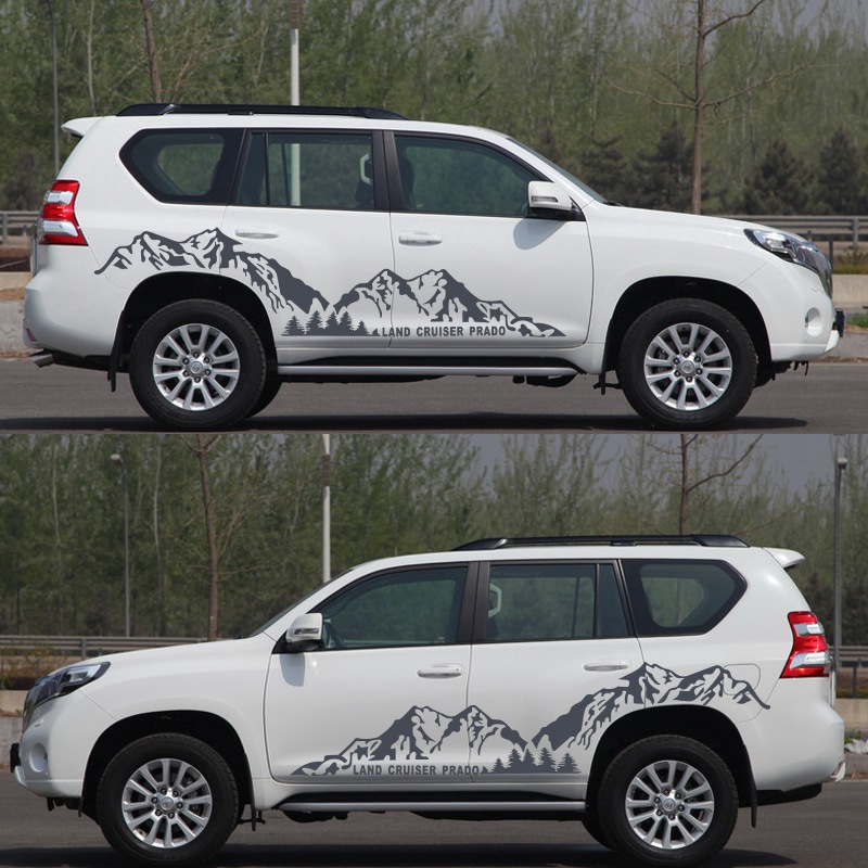 适用于丰田普拉多车身彩条车贴 霸道prado汽车改装拉花装饰贴纸