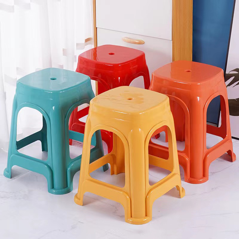 塑料凳子加厚家用可叠放餐桌椅子成人胶凳高脚凳商用板凳方凳批发