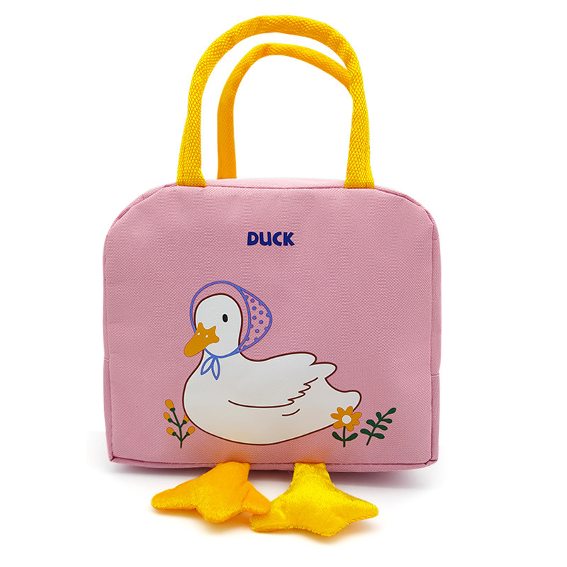 Small Yellow Duck Lunchbox Bag Cartoon Lunch Bag Handbag Storage Insulated Bag Canvas Lunch Box Bag Lunch Box Bag