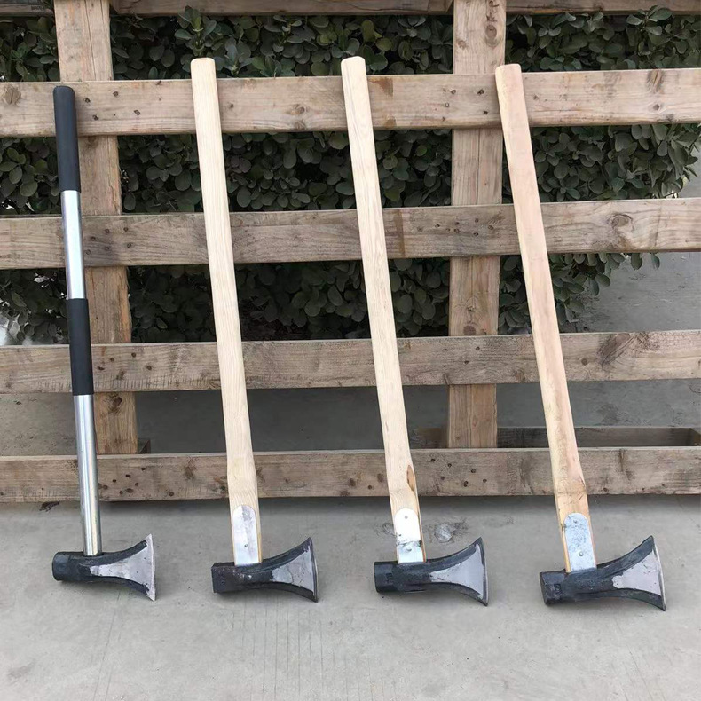 90cm加厚长柄劈柴斧飞机斧加筋开山斧破拆斧木柄锤斧伐木斧大斧头