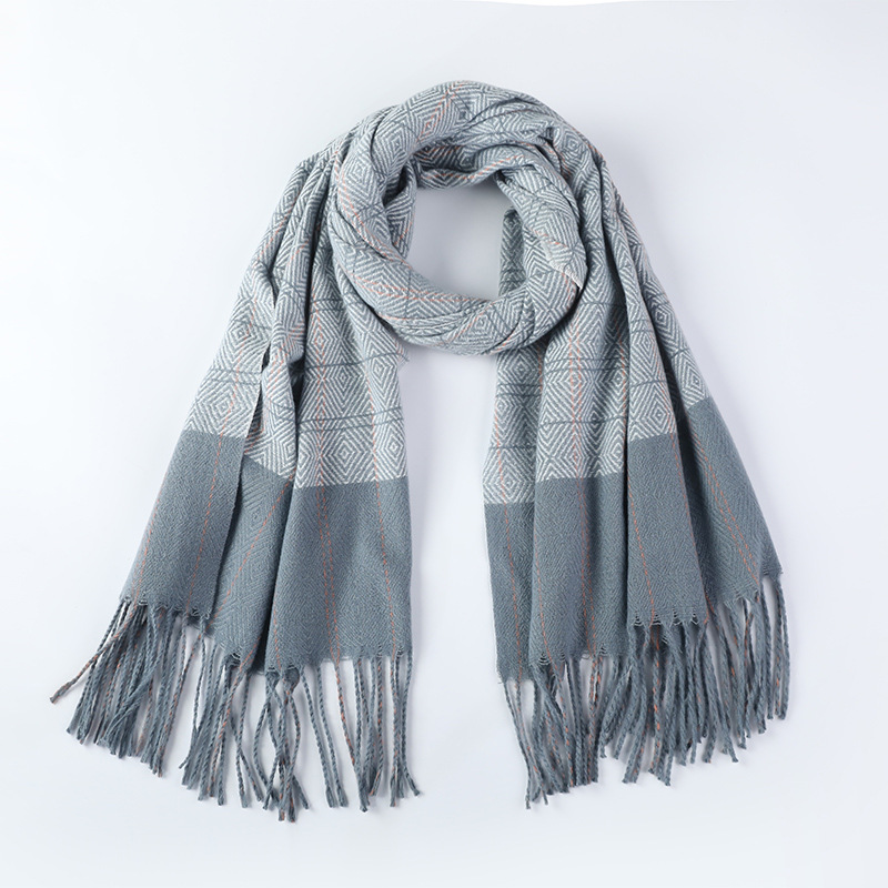 New Style Cashmere-like Bristle British Plaid Scarf Shawl Scarf Yarn-Dyed European and American Popular Manufacturers Sales