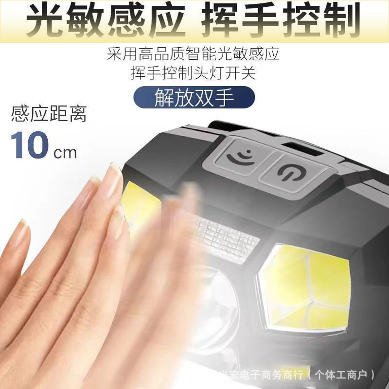 头灯头戴式夜钓充电头灯新款led强光充电头灯户外远射手电筒-阿里巴巴