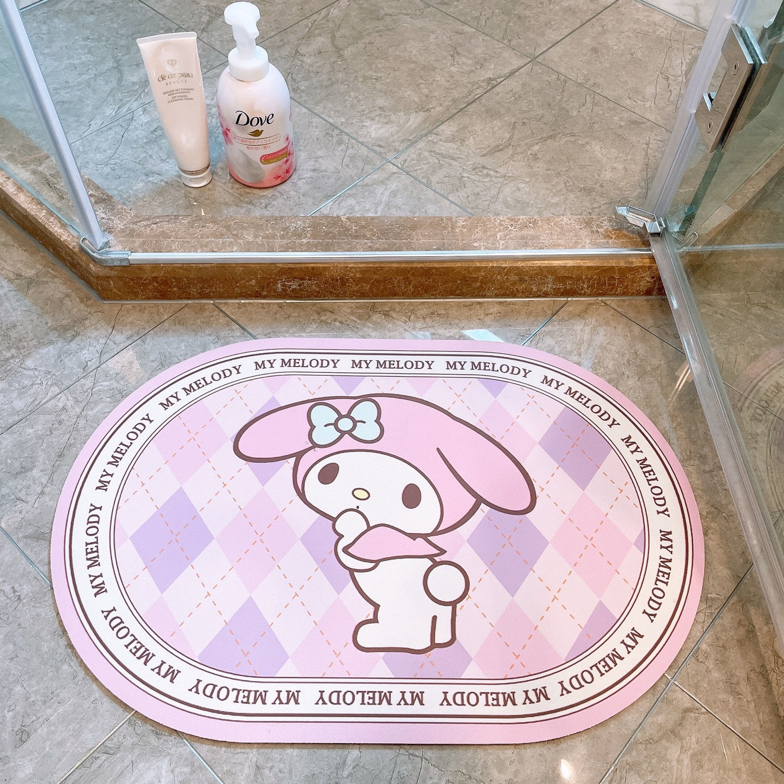 Cinnamoroll Babycinnamoroll Carpet Sanrio Floor Mat Cartoon Faux Leather Floor Mat Bathroom Water-Absorbing Quick-Drying Floor Mat Bathroom Carpet