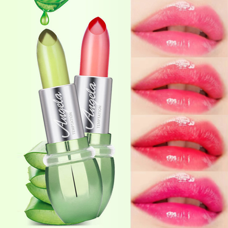 金伊莉芦荟温感变色果冻口红唇部护理持久不沾杯护唇滋润保湿