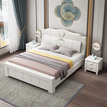 8KIJ中式实木床1.8米主卧双人床简约现代经济型1.5m单人储物高箱