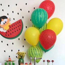 跨境西瓜乳胶气球夏威夷主题派对装饰水果主题派对装饰生日气球