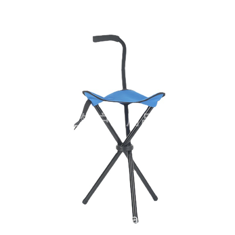 户外登山拐杖椅便携折叠椅 居家旅游露营野餐沙滩烧烤折叠三角凳