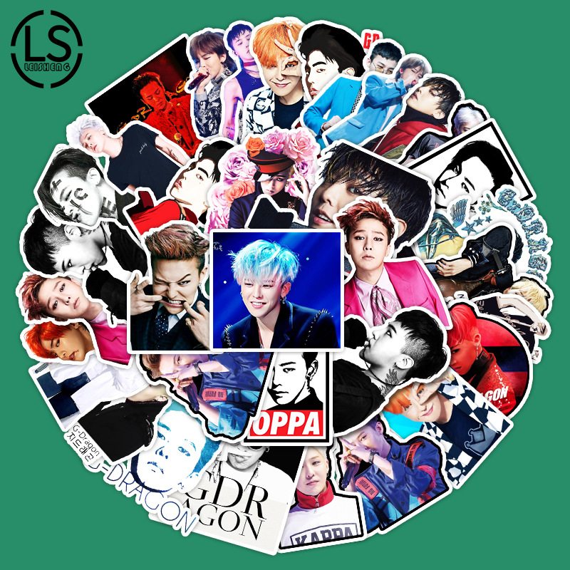 51张韩星权志龙涂鸦贴纸笔记本电脑滑板车汽车冰箱摩托车装饰贴纸