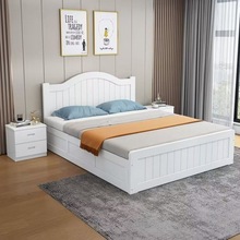 实木床1.8米双人床1.5米简约现代1米箱体床卧室1.2米高箱储物床