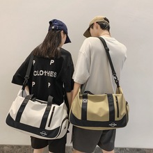 韩版时尚潮流户外运动包健身包女款干湿分离短途旅行包男可印logo
