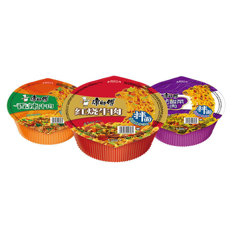 干拌面康师傅热干面方便面多口味混合红烧牛肉香辣炸酱12碗整箱装