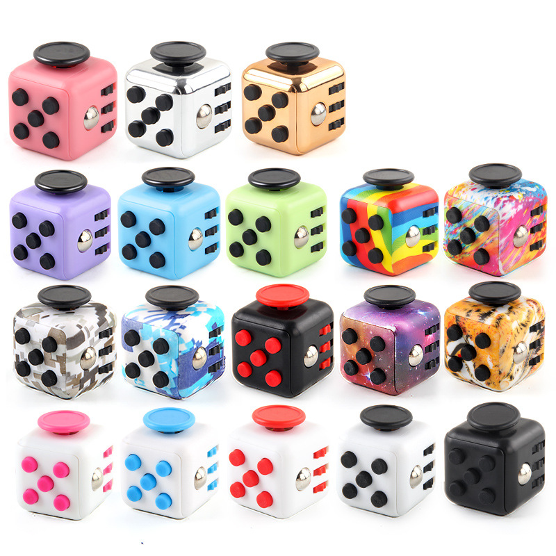 Cross-Border Novelty Toys Fidget Cube Vent Stress Relief Dice Press 6-Sided Finger Cube Source Factory