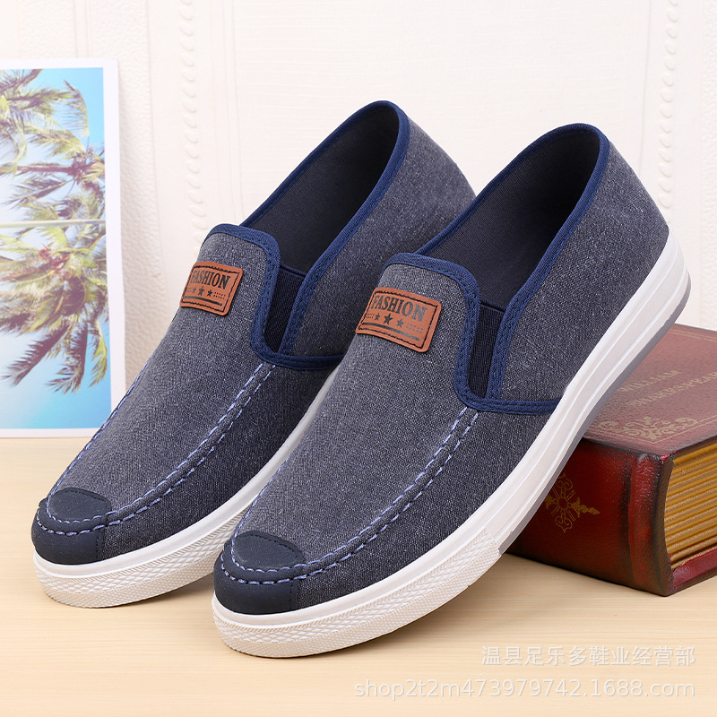 Pumps 2023 New Washed Denim Shoes Low Top Slip-on Casual Board Shoes Flat Heel Canvas Breathable Work Shoes