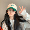 fashion Trendsetter Versatile sunshade Hat Baseball cap Korean Edition Color matching letter Korean Edition suit Round face Cap