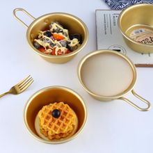 韩国米酒碗金色铝碗黄酒碗带把手调料碗饭店餐厅热凉酒碗料理碗