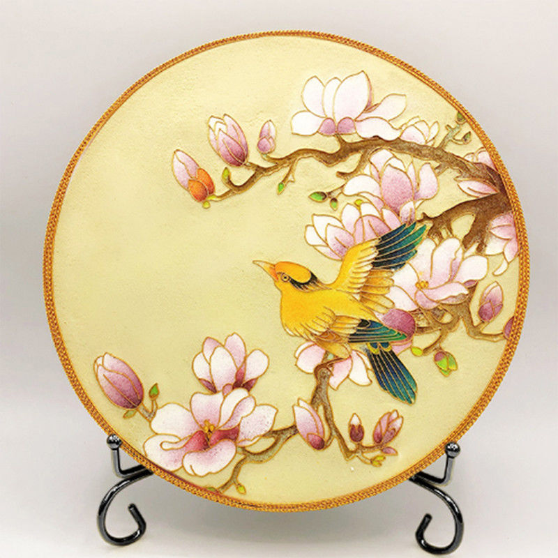 掐丝珐琅材料包锦鲤景泰蓝画套装客厅送架子祝寿送老人领导