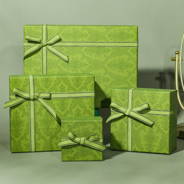 创意丝带绿色蝴蝶结礼品盒情人节精美香薰口红礼盒丝巾包装盒批发