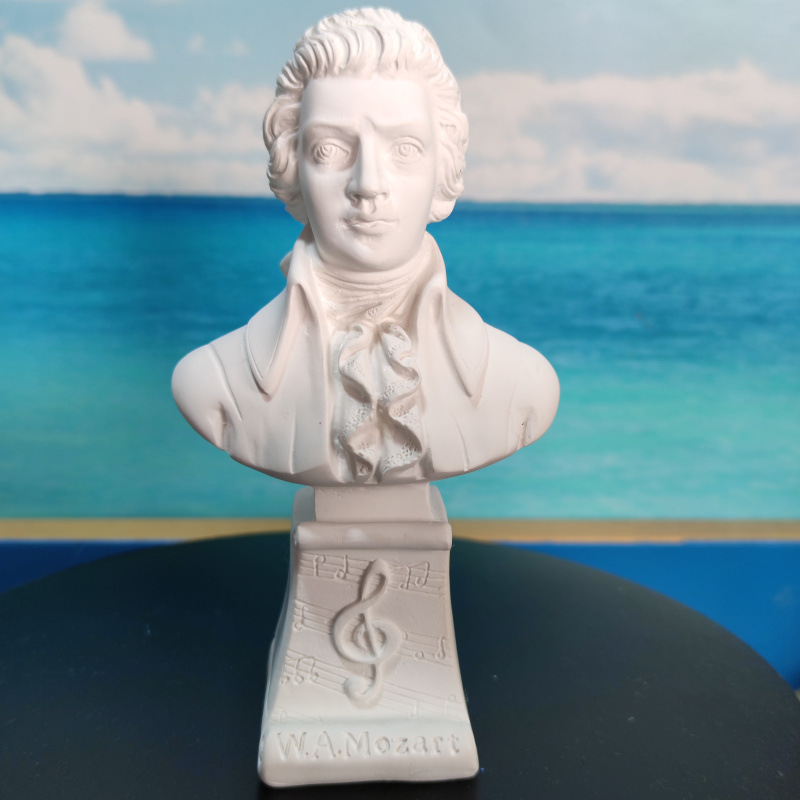 音乐家莫扎特雕像仿石膏塑像客厅教室酒店大厅树脂工艺品摆件厂家