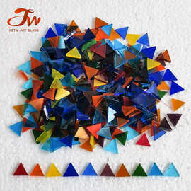 15mm三角形diy马赛克 云母透明教堂玻璃  土耳其手工材料马赛克