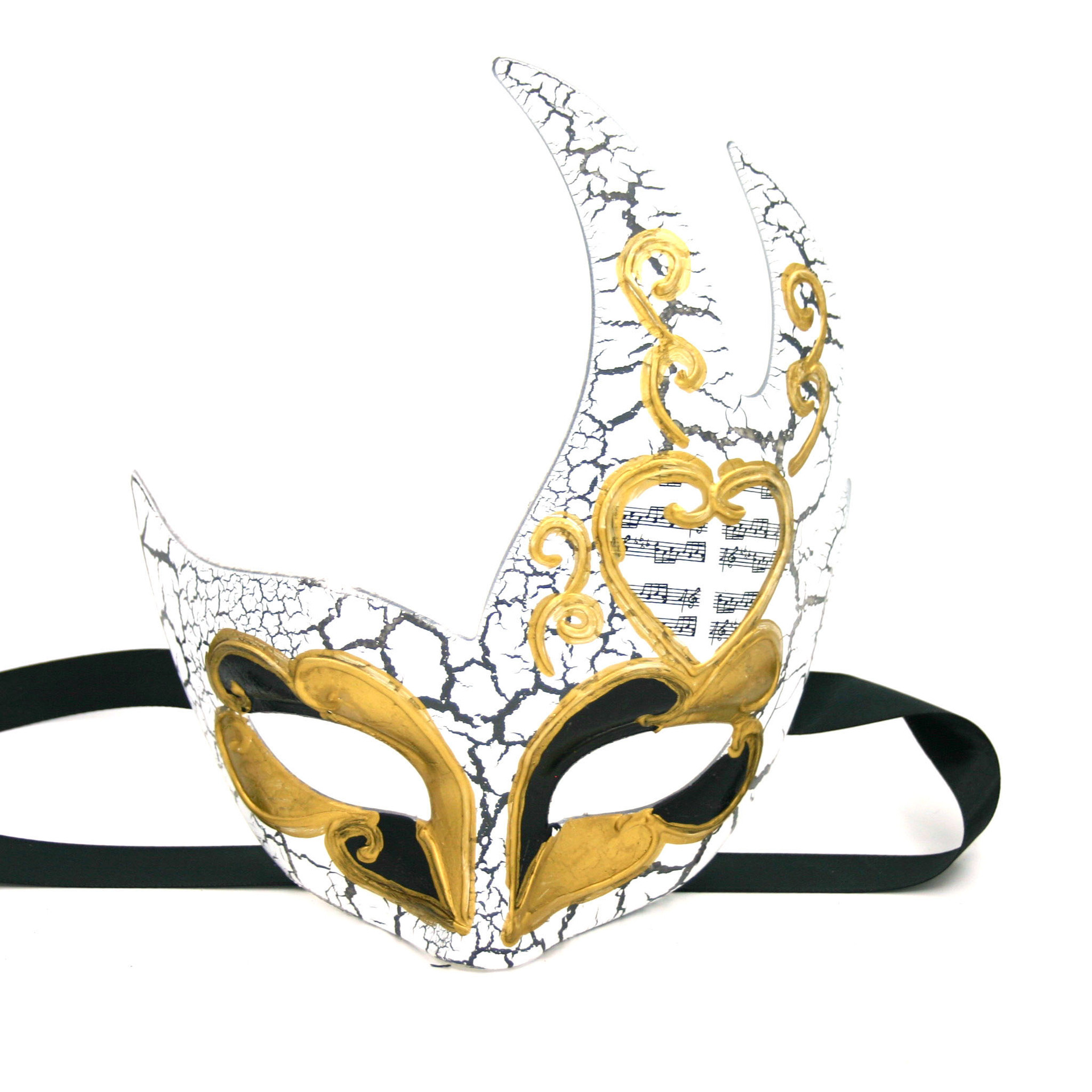 威尼斯音符裂纹火焰面具手绘高弧彩绘面罩狂欢节面具
