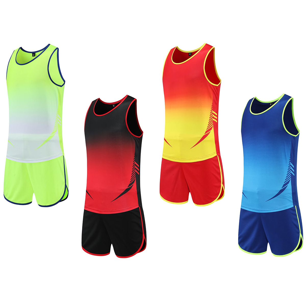 批发新款男女款速干背心4色田径服运动套装可印字t0012-阿里巴巴