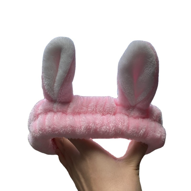 Korean New Rabbit Ears Hair Band Face Wash Internet Celebrity Girls Face Wash Makeup Headband Plush Bow Hair Accessories