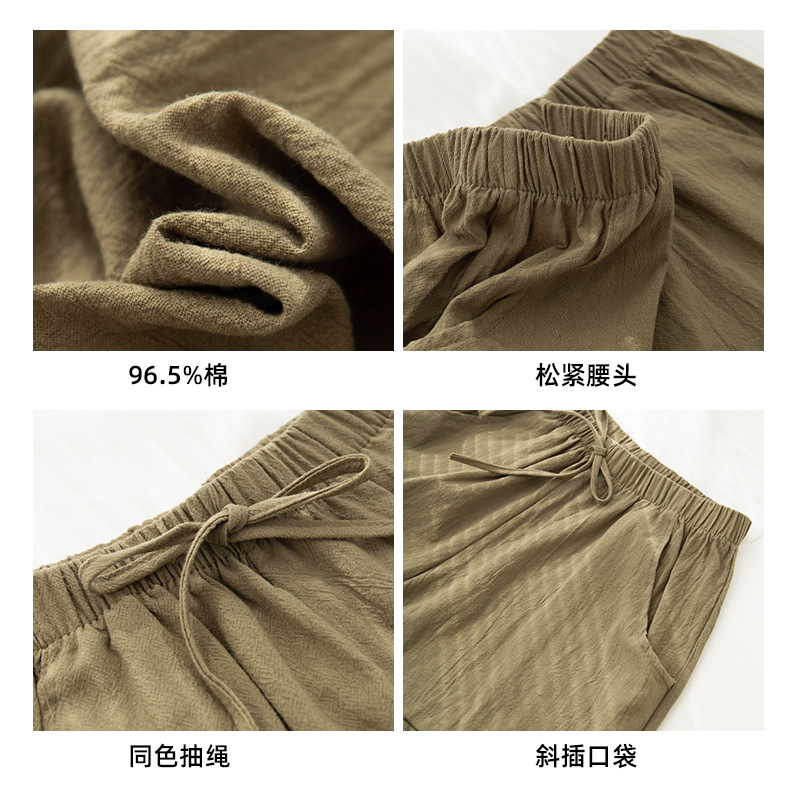 Cotton Linen Shorts 2023 New A- line Outerwear Wide-Leg plus Size Fat Girl High Top Sports Hot Pants Women's Summer Casual