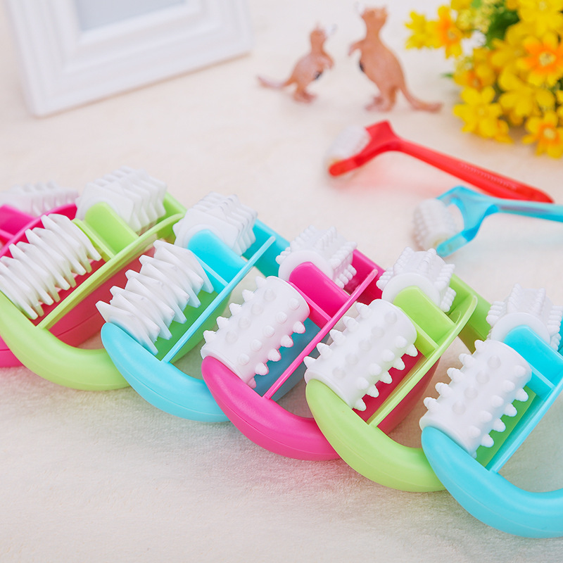 塑料按摩器塑料手动滚轮按摩器双轮按摩器圆柄按摩器淘宝爆款批发