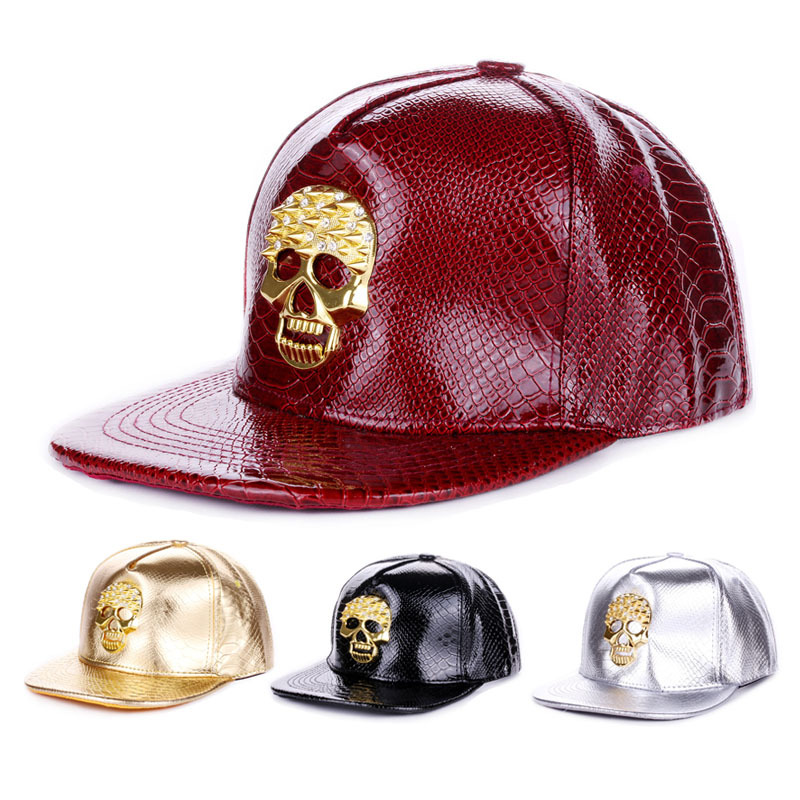 新款鳄鱼纹棒球帽子跨境男士骷髅头嘻哈帽子街舞潮流亚马逊帽子