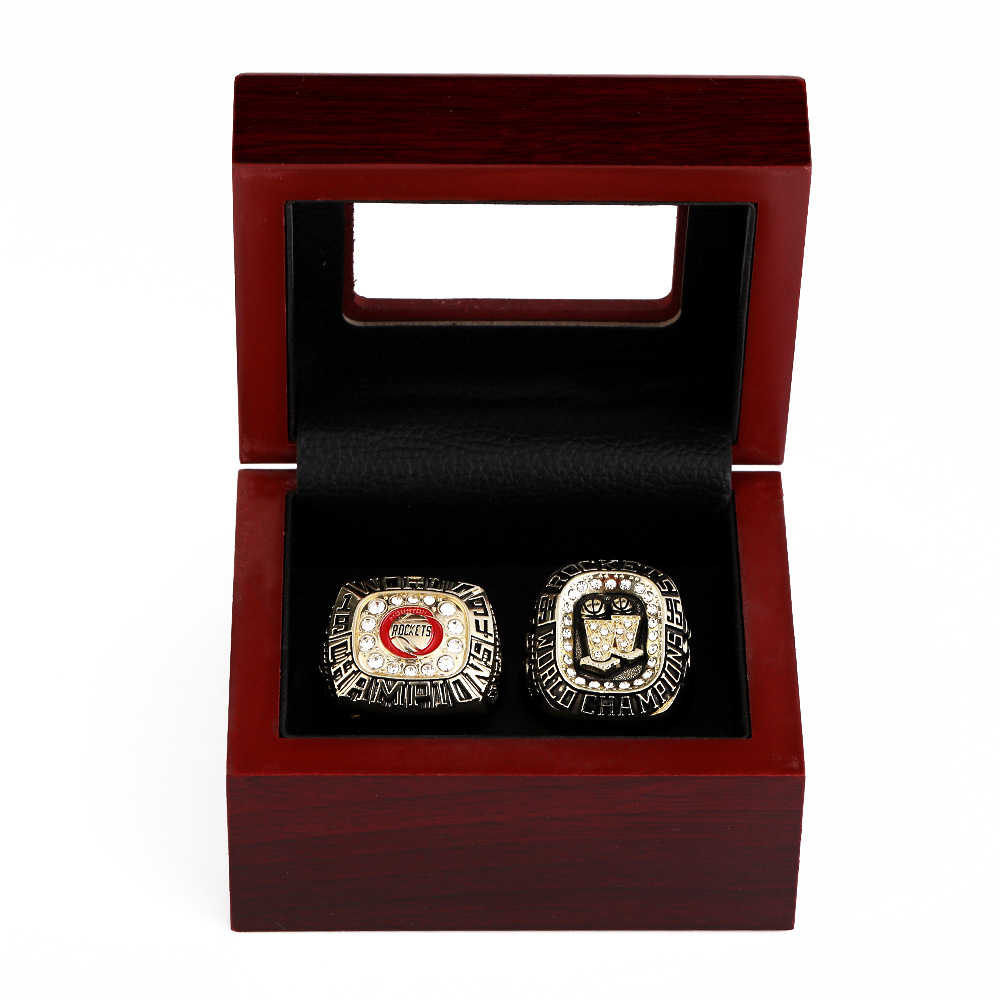 nba 1994 1995休斯顿火箭队总冠军戒指 2枚套装 外贸热销指环批发
