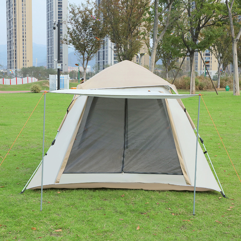 Cross-Border Multi-Person Double-Layer Tent Wholesale Sky Curtain Beach Camping Equipment Portable Waterproof Mosquito-Proof Camping Tent Outdoor