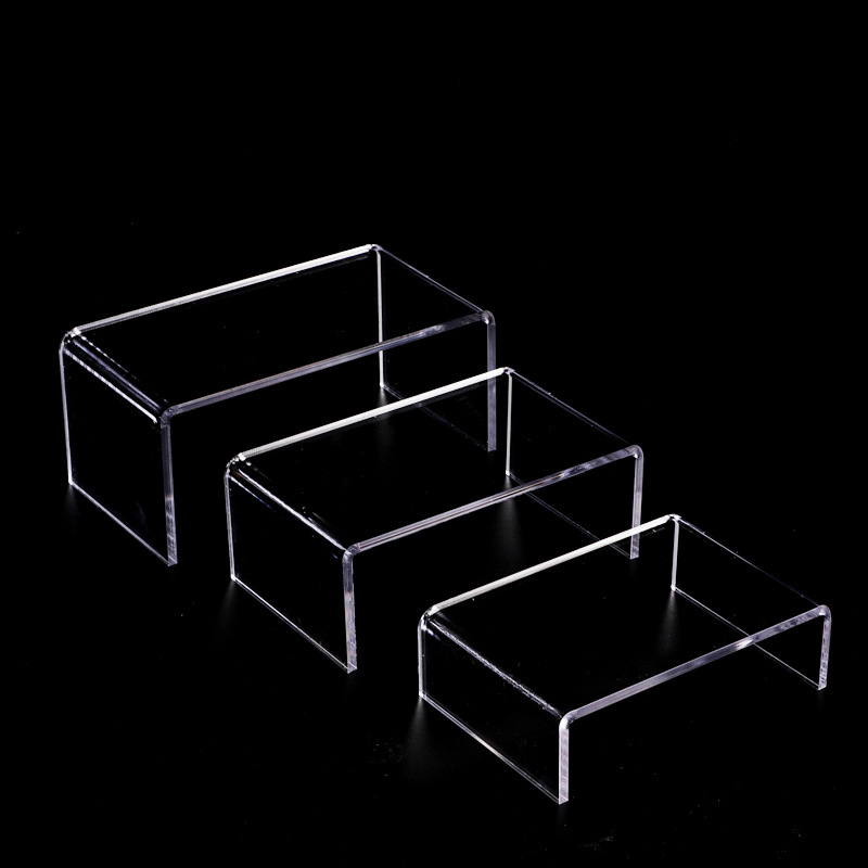 亚克力u型展示架 有机透明玻璃u型折弯置物架 手办化妆品陈列架